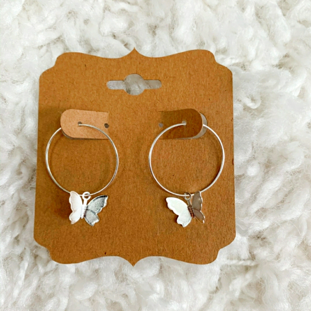 Butterfly Earrings Silver Hoops Fly High